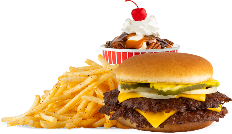 Burger, Fries, and frozen custard